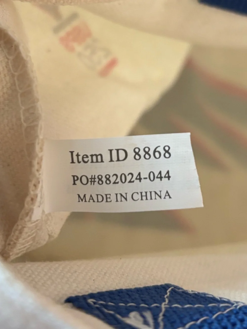 USPS 250 Commemorative Canvas Tote Bag in Cream with Blue Straps